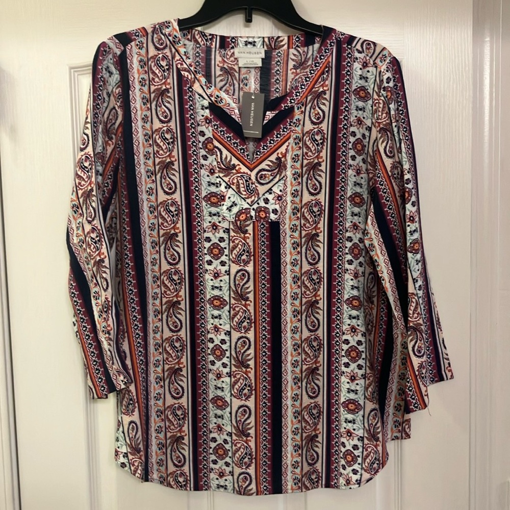 Van Heusen Multicolor Paisley Print Women's Top